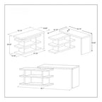 Somette Motion Home Office Desk with Shelves