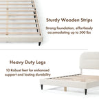Furniture of America Gail Modern White Boucle Adjustable Queen-Size Platform Bed