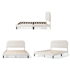 Furniture of America Gail Modern White Boucle Adjustable Queen-Size Platform Bed