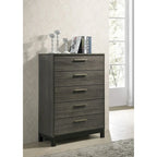 Roundhill Furniture Ioana 187 Antique Grey Wood 6-piece King-size Bedroom Set