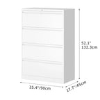 35W 2/3/4-drawer Lateral Locking Steel File Cabinet for A4, Legal, Letter