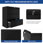 35W 2/3/4-drawer Lateral Locking Steel File Cabinet for A4, Legal, Letter