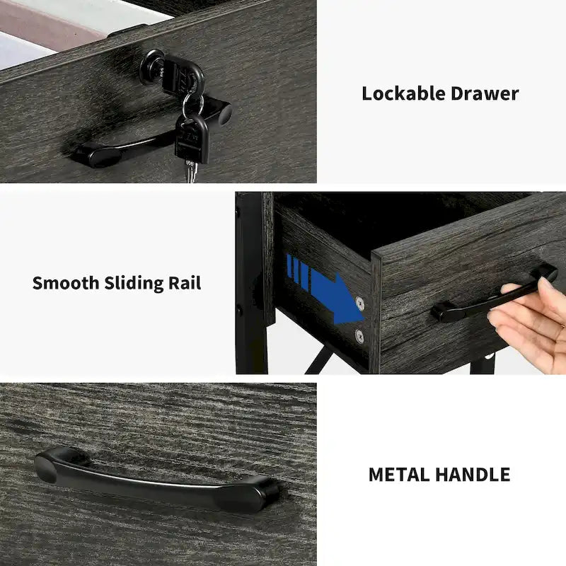 Moasis 59 Inch Computer Gaming Desk with Hutch and Bookshelf Home Office Desks with 3 Drawers