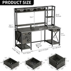 Moasis 59 Inch Computer Gaming Desk with Hutch and Bookshelf Home Office Desks with 3 Drawers
