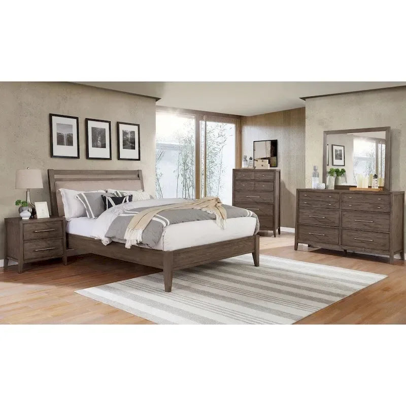 Ninn Rustic Grey Solid Wood Platform Bed
