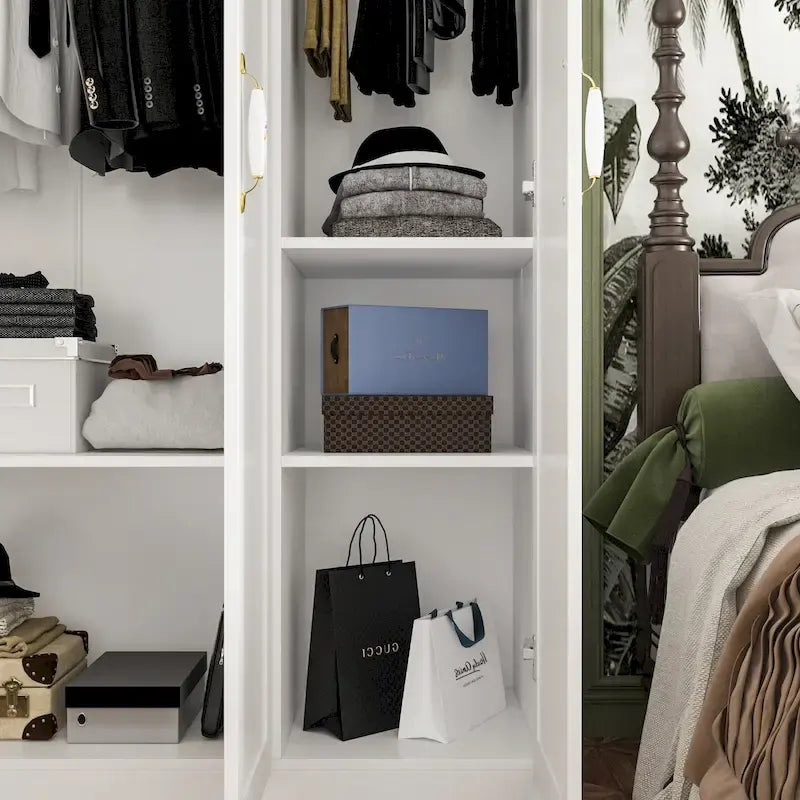 47.2W Contemporary Modern Freestanding Wardrobe Armoire Closet