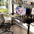 Futzca Height Adjustable Electric Standing Desk Sit Stand Computer Stand up Desk with Splice Board