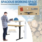 Futzca Height Adjustable Electric Standing Desk Sit Stand Computer Stand up Desk with Splice Board
