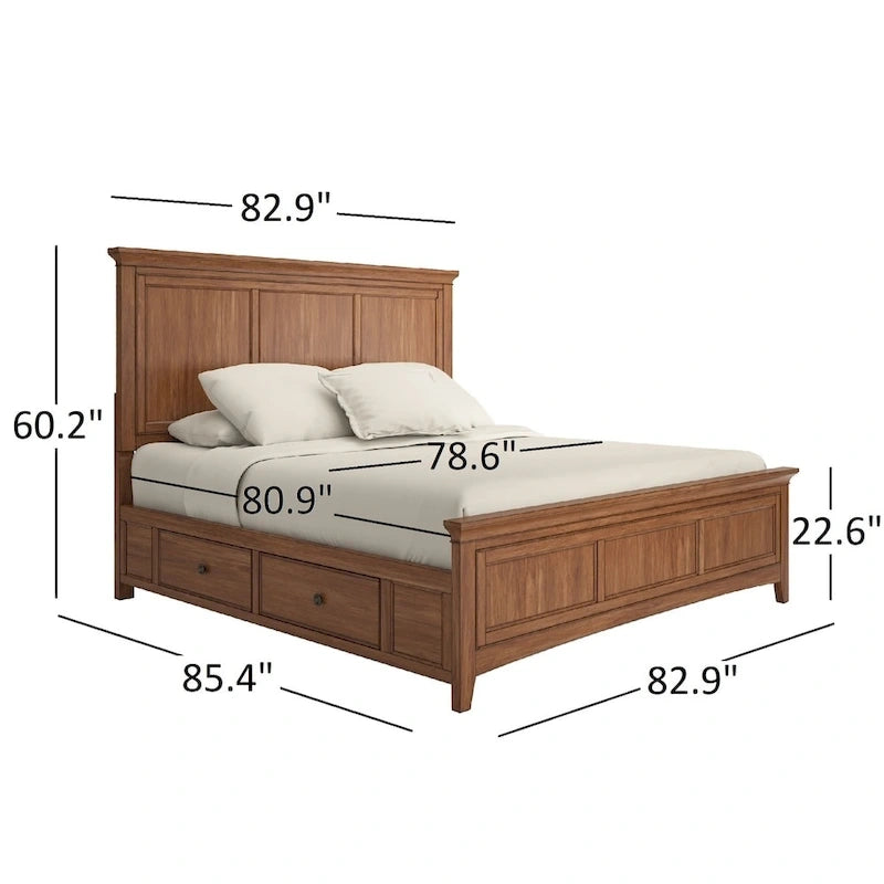 Letto contenitore con pannelli in legno per letto King Size Ediline di iNSPIRE Q Classic