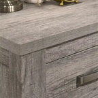 Roundhill Furniture Floren Contemporary Weathered Gray Wood Bedroom Set, Panel Bed, Dresser, Mirror, Nightstand, Chest