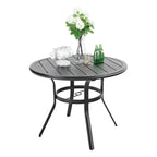 Patio 5 Pieces Dining Set, 4 x Reclining Folding Sling Dining Chairs and 1 x Table with an Umbrella Hole