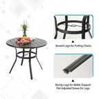 Patio 5 Pieces Dining Set, 4 x Reclining Folding Sling Dining Chairs and 1 x Table with an Umbrella Hole