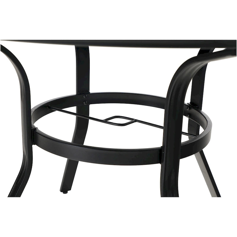 Patio 5 Pieces Dining Set, 4 x Reclining Folding Sling Dining Chairs and 1 x Table with an Umbrella Hole