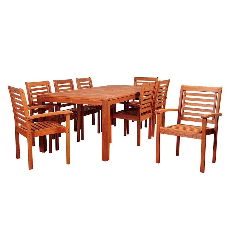 Amazonia George 9pc FSC Wood Outdoor Wood Patio Dining Set