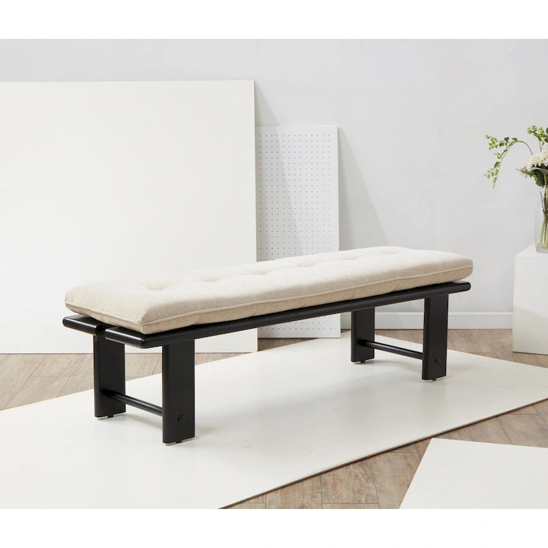 Panca moderna con cuscino Safavieh Couture Rasema - 60,8 pollici L x 18,9 pollici P x 18,1 pollici A - 61Lx19Px18A