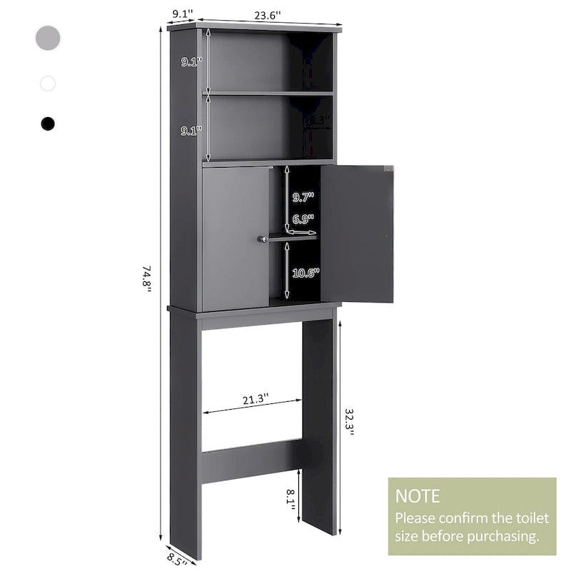 Futzca Over The Toilet Storage Cabinet with Door