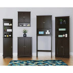 Spirich -Bathroom Storage,Tall Corner Cabinet with 2 Doors and 3 Tier Shelves,White