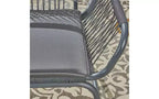 Set di 2 sedie Club da Patio, sedie Club da esterno in corda intrecciata con telaio in acciaio, sedie da pranzo con cuscino resistente all'acqua per giardino, cortile