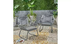 Set di 2 sedie Club da Patio, sedie Club da esterno in corda intrecciata con telaio in acciaio, sedie da pranzo con cuscino resistente all'acqua per giardino, cortile