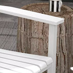Set di sedie a dondolo in legno Outsunny, braccioli curvi, schienale alto, tavolino con piano a doghe, set per esterni