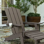 Merrick Lane Set of 2 Adirondack Rocking Chairs with Cup Holder, All-Weather HDPE Indoor/Outdoor Chairs