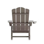 Merrick Lane Set of 2 Adirondack Rocking Chairs with Cup Holder, All-Weather HDPE Indoor/Outdoor Chairs
