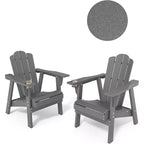 Sedia Adirondack EROMMY - In Polietilene ad Alta Densità (HDPE) Durevole, Sedia da Esterno Sovradimensionata per Balcone Portico Patio, Grigia