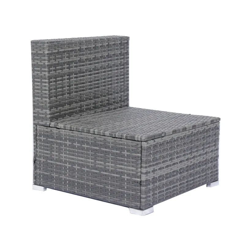 8 Piece Patio Sectional Wicker Rattan Outdoor Furniture Sofa Set with O Storage Box