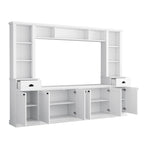 Mobile TV con ponte, porta TV con ripiani regolabili per TV fino a 75 pollici, due console multimediali