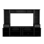 Mobile TV con ponte, porta TV con ripiani regolabili per TV fino a 75 pollici, due console multimediali