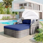 GO 79.9 Outdoor Sunbed with Adjustable Canopy, Daybed With Pillows