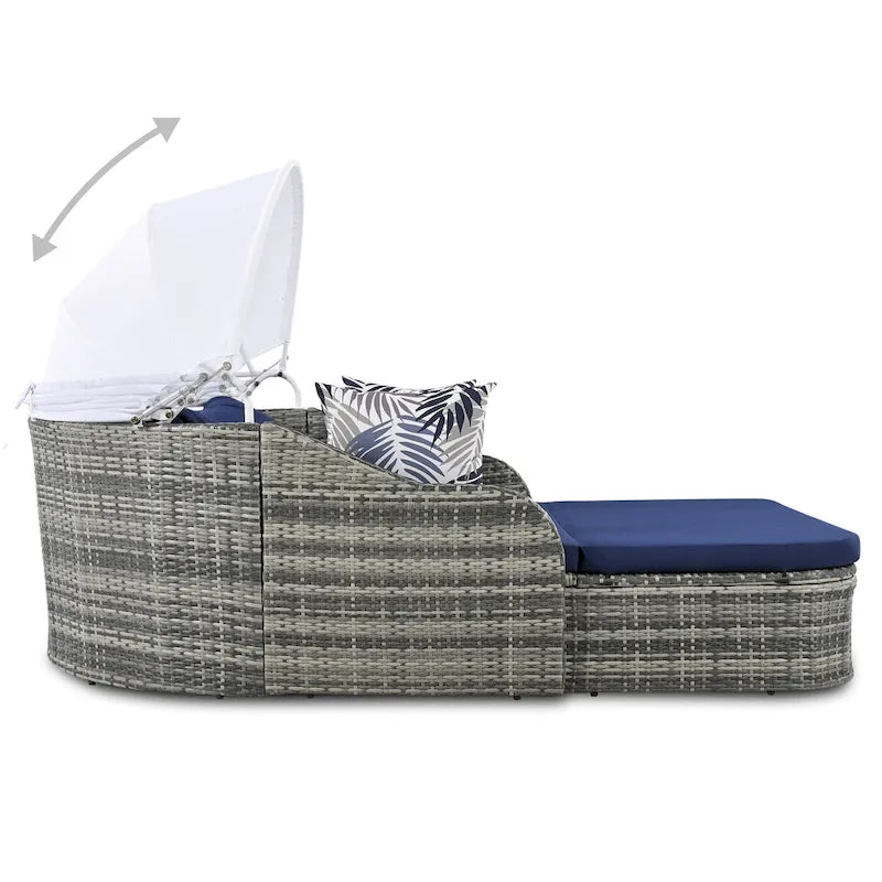 GO 79.9 Outdoor Sunbed with Adjustable Canopy, Daybed With Pillows