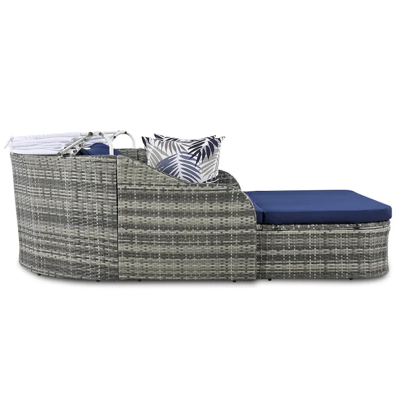 GO 79.9 Outdoor Sunbed with Adjustable Canopy, Daybed With Pillows