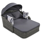 GO 79.9 Outdoor Sunbed with Adjustable Canopy, Daybed With Pillows
