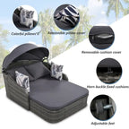 GO 79.9 Outdoor Sunbed with Adjustable Canopy, Daybed With Pillows