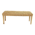 M4H Chester Solid Wood Natural Water Hyacinth Indoor Bench