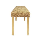 M4H Chester Solid Wood Natural Water Hyacinth Indoor Bench