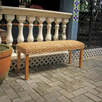 M4H Chester Solid Wood Natural Water Hyacinth Indoor Bench