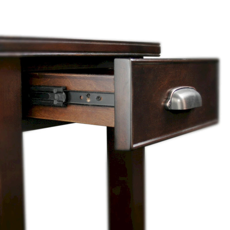 Leick Home 10507 Laurent One Drawer End Table with Shelf, Chocolate Cherry