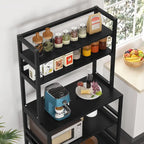 Brown/ Black Kitchen Bakers Rack Industrial Microwave Oven Stand,White 5-Tier Utility Storage Shelf,Kitchen Stand with Hutch