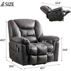PU leather Power Recliner Lift Chair and Massage Sofa Remote Easy Control