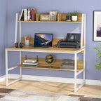47 InchesComputer Desk with Hutch and Bookshelf, Home Office Desk