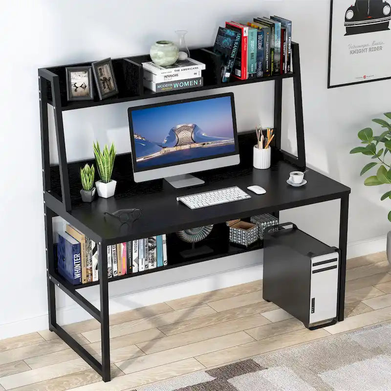 47 InchesComputer Desk with Hutch and Bookshelf, Home Office Desk