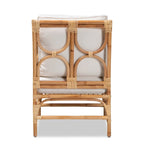 Poltrona in Rattan Imbottita Stile Bohemien Brandon - Bianco/Naturale