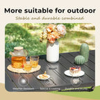 7 Pieces Outdoor Patio Dining Set, 6 PE Rattan Chairs with Cushions and 1 Rectangle Metal Table