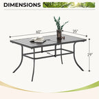 7 Pieces Outdoor Patio Dining Set, 6 PE Rattan Chairs with Cushions and 1 Rectangle Metal Table