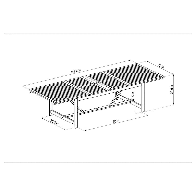 LifestyleGarden Set da pranzo da esterni 9 pz con finitura in teak - 9 pezzi