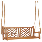 Chic Teak Chippendale Teak Wood Double Porch Swing, 60 inch