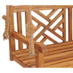 Chic Teak Chippendale Teak Wood Double Porch Swing, 60 inch