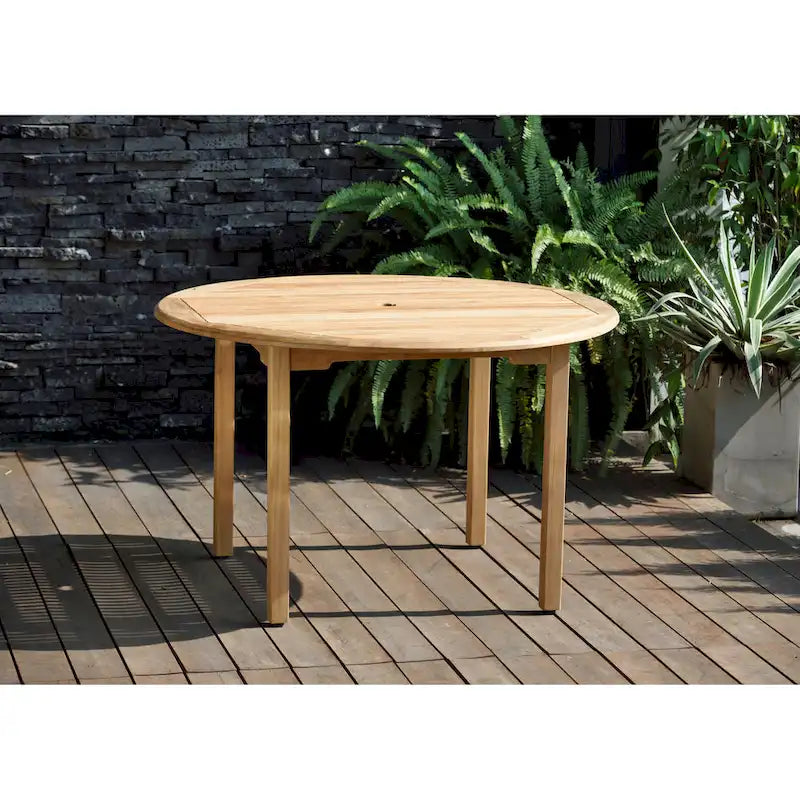 Amazonia Panthrep Round Outdoor Patio Solid Teak Dining Table